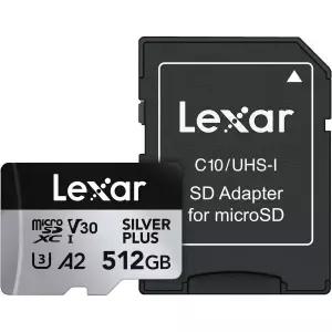 렉사 512GB 실버 플러스 microSDXC 메모리 카드 프로페셔널