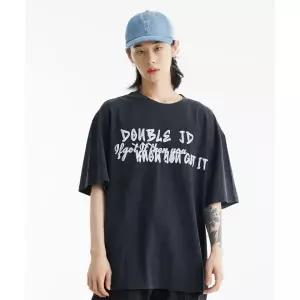 더블제이디 써클레터링 반팔티 블랙 444589