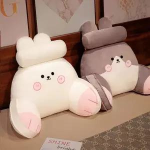 토끼 인형 베개 쿠션 등받이 허리받침 소파 삼각 침대