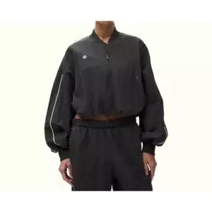 룰루레몬 크링클 나일론 트랙 재킷 워드마크 BLK WHT LW3JJDS-0023 154531