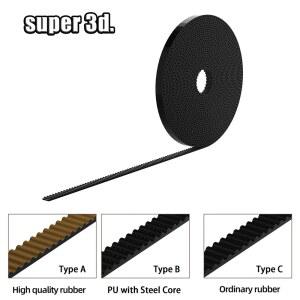 GT2 6MM 3D 개방 5M 스틸 10MM 동기 타이밍 1M 2M 고무 벨트 로트 프린터용 코어
