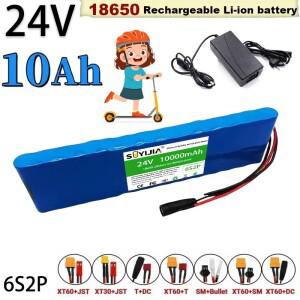 리튬이온 충전식 배터리 24V 10000mAh 18650 6S2P 25.2V, 전기 스쿠터 교체용
