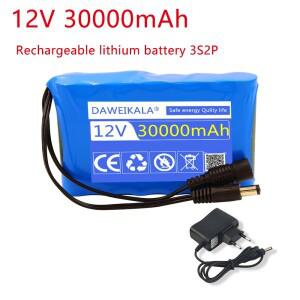 18650 12V 30000mAh 3s2p 용량 DC 휴대용 충전식 리튬이온 배터리 낚시등용