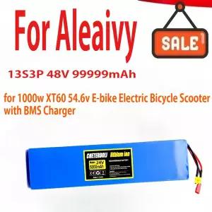 밧데리 호환 48V 99999mAh 1000w 13S3P XT60 리튬 배터리 팩 99AH 54.6v 전동 자전거 스쿠터용 BMS 충전동