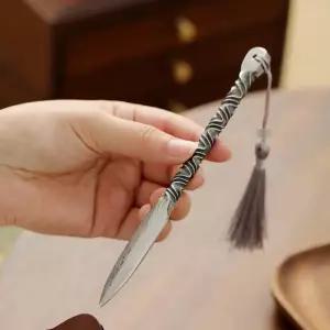 물결 보이차 해괴칼 스테인리스 차칼 16.3x1.3cm 내추럴 컬러 보이차칼 16cm