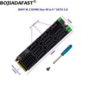 하드 디스크 드라이브용 NGFF M.2 NVME M-Key 인터페이스 9포트 SATA 3.0 7핀 커넥터 어댑터