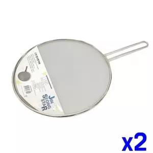 후라이팬 프라이팬 주방 손잡이 스텐 망사 팬 커버 320mm x2개 망사팬