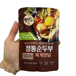 풀무원 찬마루 순두부찌개양념 140g x 5개 b27990 (29266542)