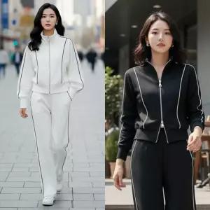 여성 집업 트레이닝세트 봄옷 운동복 러닝복 츄리닝 등원룩 세트 셋업 트레이닝바지