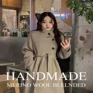 무배 핸드메이드 하이넥 울 롱 코트 워너비뮤즈 (44294933)
