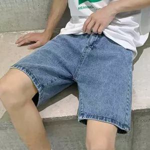 청바지 데님팬츠 남성 용 와이드핏 데님 숏팬츠 RNR-1003419