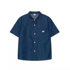 [LEE]키즈 베이직 해지 데님 반팔 셔츠 인디고미디움 LK2502SS08IM 746426