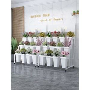 꽃집 진열대 꽃다발 매대 화분 꽃선반 받침대 120x70x190CM 화이트 4열 꽃마차