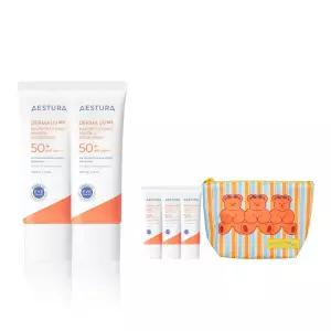 [본사직영]에스트라 더마UV365 장벽수분 무기자차 선크림 40ml 2개 + 선크림20ml 3개+위글위글 파우치