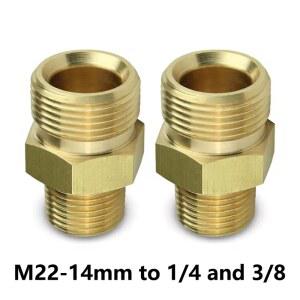 수나사 커플 수나사 어댑터 14mm 4500 니플 파이프 M22 3/8 와셔 황동 외부 1/4 링 압력 육각 및 피팅 PSI