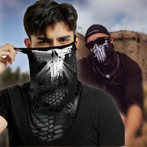 호환 3D Punisher Mask Balaclava Earloop Bandana 보호용 페이스 마스크 사이클링 스카프 사냥 캠핑 스포츠 야외 목 각반 여름