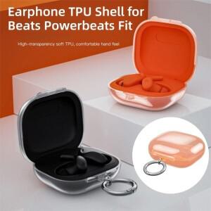 투명 TPU 이어폰 보호커버 낙하 방지 360  Beats Powerbeats Fit용 후크 쉘이 포함 풀 커버리지 헤드셋 케