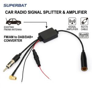 Superbat FM/AM에서 DAB/DAB+로 변환하는 라디오 안테나 컨버터 신호 분배기(소니호환 차량용 DAB 증폭기