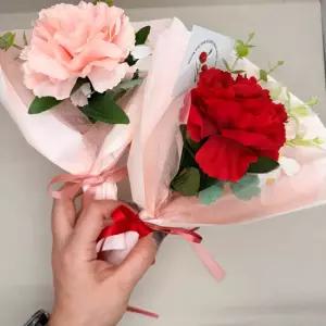 카네이션 조화 약13x23 한송이 미니 꽃다발 어버이날 스승의날 졸업 선생님 선물 가정의달
