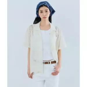 [게스]1color 루즈핏 레이스 반팔 셔츠 OQ2W5600OQ2W5600 774215