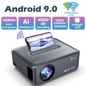 빔프로젝터 X1 8K 4K 1920 1080P 프로젝터 Amlogic T972 300ANSI 듀얼 와이파이 BT5 HDR10 음성 제어 휴대용 미디어 비디오