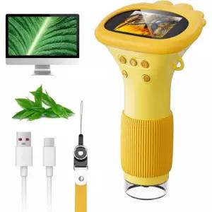 미니현미경 어린이를위한 현미경 포켓 스크린 인치 LED 조명 디지털 1000X 휴대용 brown 1000배