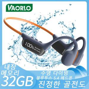넥밴드이어폰 S10 블루투스 진정한 32GB IPX8 수영용 LED 골전도 디스플레이 헤드폰 MP3 DT5 내장 방수 메모리 디지털