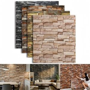 PVC몰딩 110PCS 3D 벽돌 접착 얼룩 77CMX70CM 빈티지 방수 스티커 벽지 방지 패턴