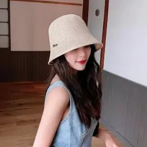 (색상 핑크)짜임 버킷햇 벙거지 여자모자 봄 여름 생얼모자 뜨개모자 야외 데일리모자 여자버킷햇 패션모자