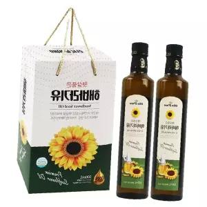 프리미엄 해바라기씨유 500ml 2p 유리병 식용유 건강식용유