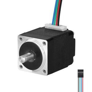 YEJMKJ 네마 8 스테퍼 모터 2상 1.8 u200C u200C 1.2Ncm(1.7온스 인치) 고토크 바이폴라 25mm 0.3A 21 4-리드 샤프트 10mm 4mm 20 미니 케이블 0.5M 3D 프린터 DIY 로봇 CNC 기계용