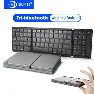텐키패드 넘버패드 KEBIDUMEI 삼중 접이식 키보드 3개 블루투스 KEYBOARD IOS 무선 WIRELESS 태블릿 미니 MINI TABLET 윈도우 안드로이드 THREE TRIFOLDING LAPTOP 노트북용