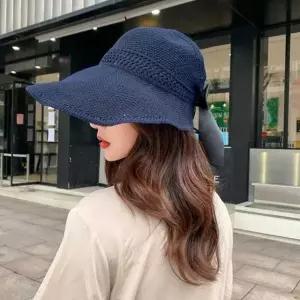 피크닉 챙모자 여름바캉스룩모자 자외선차단모자 리본 여성용 선캡 와이드 패션 원픽_25169501