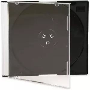 맥스텍 울트라 씬 5.2mm 슬림 클리어 CD 주얼 케이스 블랙 트레이 내장 100팩.