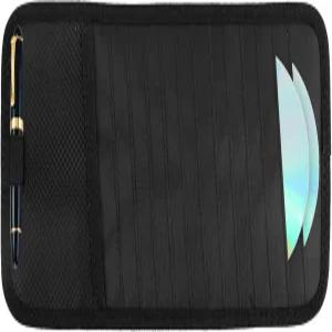페니튜에 자동차 CD DVD 케이스 홀더 12개의 보관 슬리브 메쉬 포켓 및 펜 있는 보호 차량용 선바이저