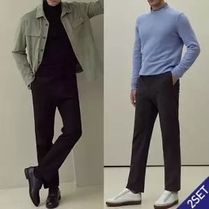 [르오트]2SET [홈쇼핑방송/베이지코(Beigeco)] 윈터 남성 텐션 밴딩팬츠 2종세트사이