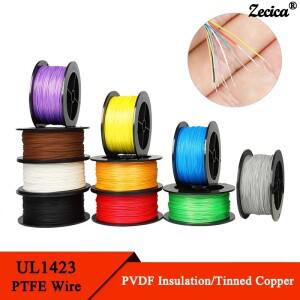 520m UL1423 PTFE 와이어 실버 도금 단일 코어 케이블스크롤 없음 DIY 전자 케이블 고온 마이크로 미세 구