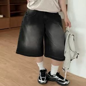 로아두 워싱 버뮤다 데님 팬츠 87759 빅사이즈 여성의류