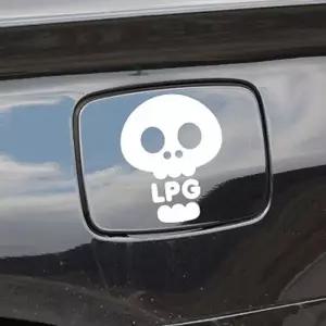 [RIZPICK]자동차 주유구스티커 해골 LPG 화이트 차량스티커 주