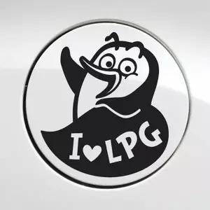 [RIZPICK]자동차 주유구스티커 아이러브 LPG 펭키 블랙 차량스