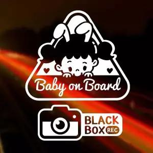 [RIZPICK]Baby on Board/토끼여자 반사시트지 자동차스티커