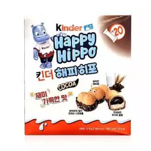 테온셀 킨더 Kinder 해피 히포 416g 20개 대용량 초콜릿 초코바 어린이간식 초콜릿바 사무실간식