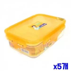 WL 직사각 칸칸이 밀폐용기 800ml x5개 보관용기 WFLPN4G