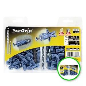 GC01 석고보드 칼블럭 70P M5 파란색 팽창앙카 DIY 대량 시공용 트리플그립