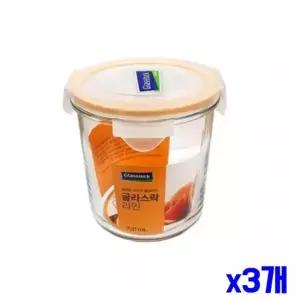 WL 원통형 유리 밀폐용기 720ml x3개 보관 유리반찬용기 WFLPOWE