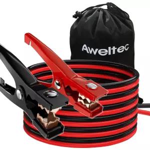 자동차용 AWELTEC 점퍼 케이블 8 게이지 12피트 헤비 듀티 부스터 악어 클립으로 와이어 퀵 커넥트 트럭용