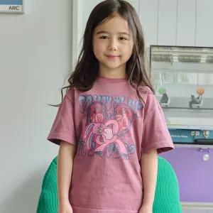 KIDS 매드 홉피 피그먼트 반팔티 더스티핑크