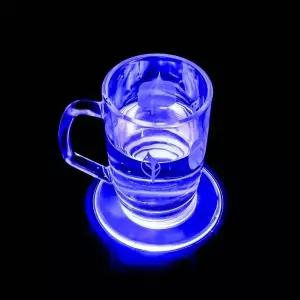 [콩심팥심]LED 컵받침 10x10cm 칼라 파티용품 와인잔 야외