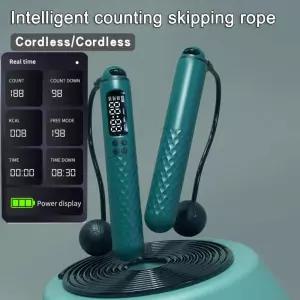 새로운 충전식 USB 전자 기술 줄넘기 와이어 로프 조절 가능한 트레이너 디지털 무선 칼로리 카운터