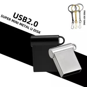 슈퍼 미니 메탈 펜 드라이브 128GB 키체인 USB 2.0 플래시 128MB 메모리 스틱 카드형